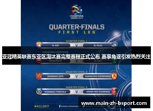 亚冠精英联赛东亚区淘汰赛完整赛程正式公布 赛事角逐引发热烈关注